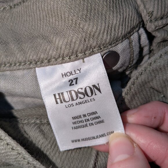 HUDSON Holly High Rise Crop Flare Green Pants - Size 27, 100% Cotton - MSRP $245 - Picture 5 of 8
